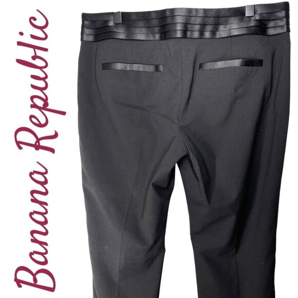 BANANA REPUBLIC LOGAN FIT BLACK TUXEXO PANTS SATIN CUMMERBUND, SIZE 6 - Picture 3 of 9